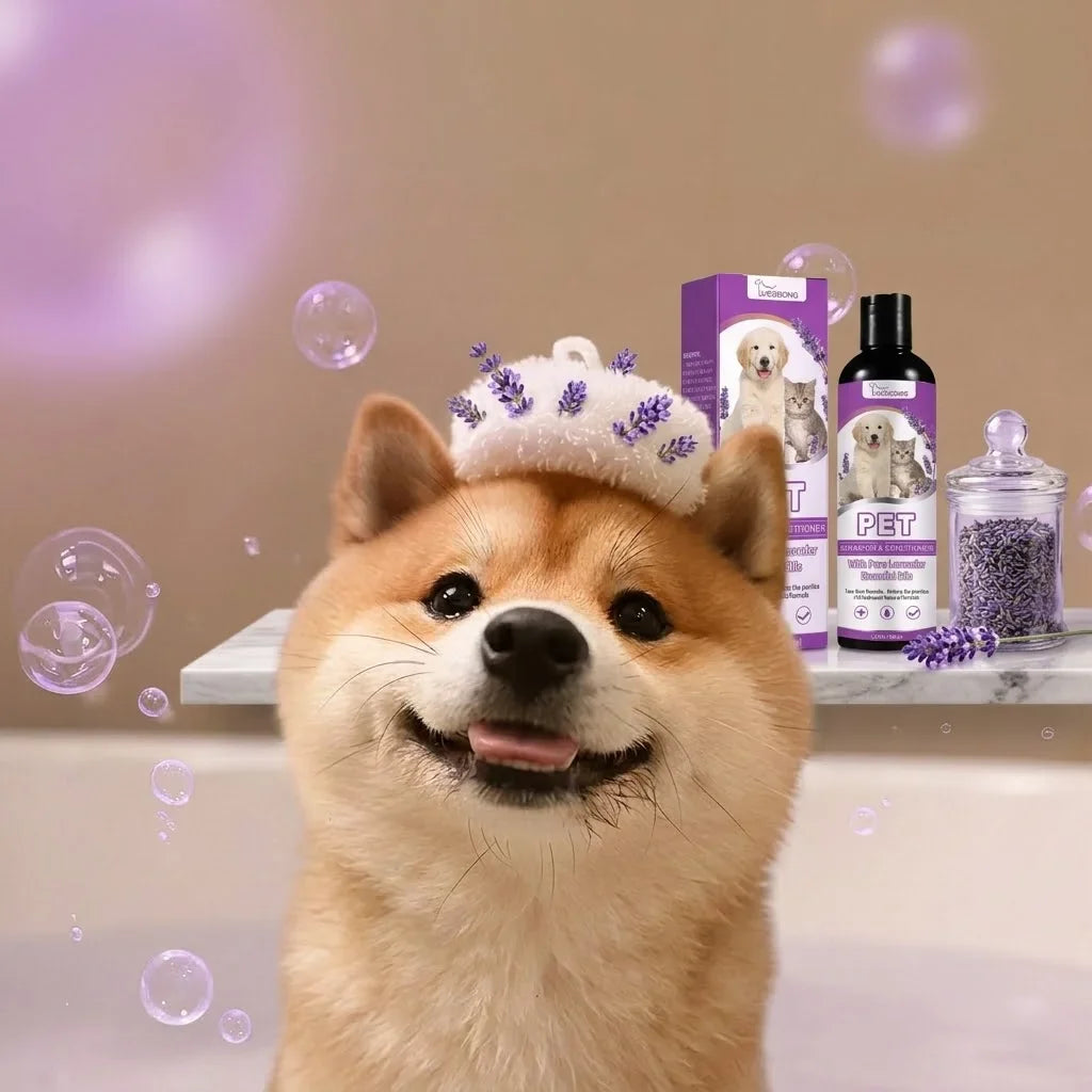 Pet Shampoo & Conditioner Lavender, Tear-Free, pH Balanced 100ml