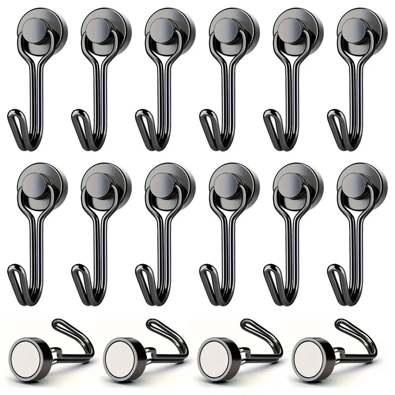 Heavy Duty Magnetic Hooks – Strong Neodymium Hangers 3–20 Pack
