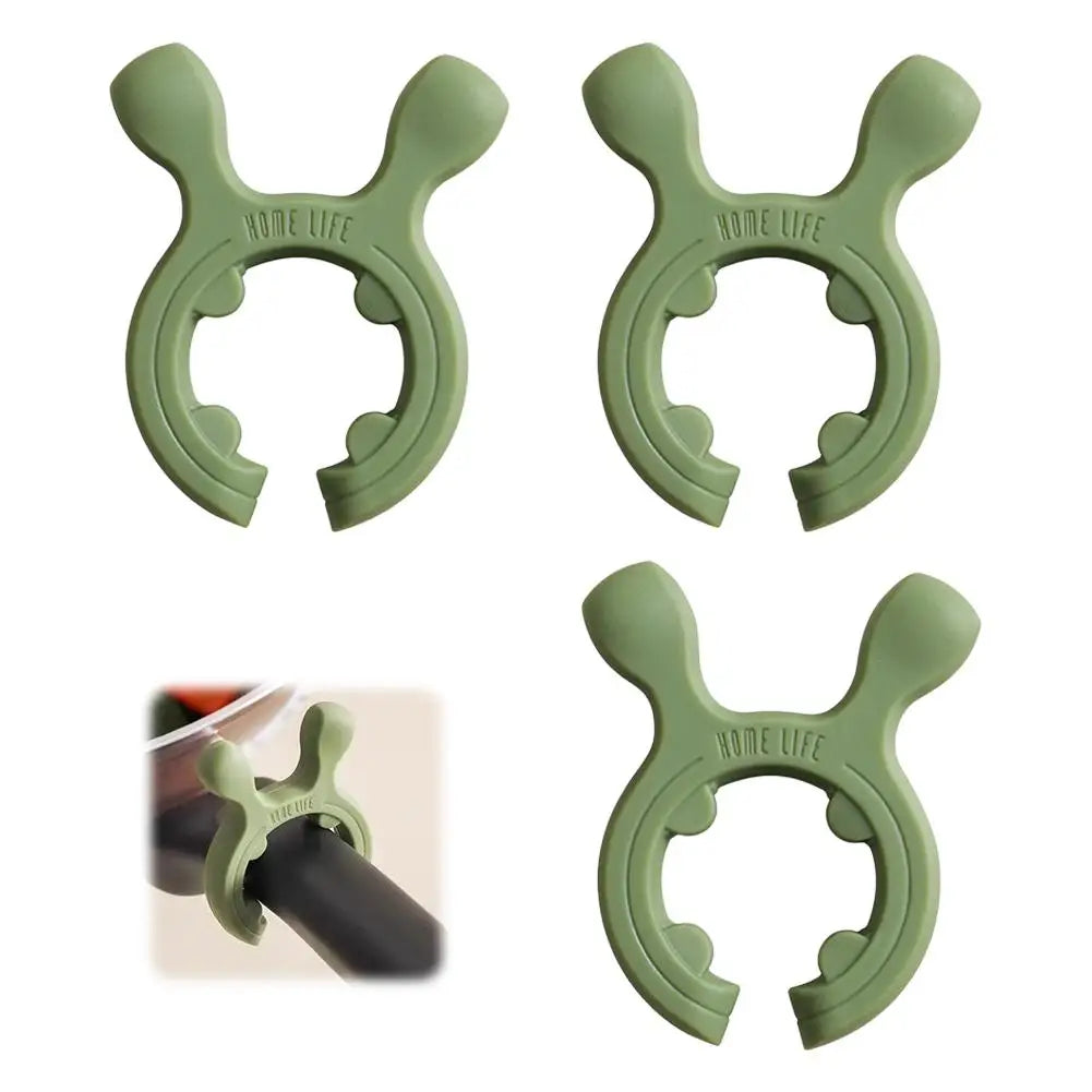 3pcs Silicone Spoon Rest Heat Resistant Anti-Spill Kitchen Utensil Holder Pot Lid Rack for Stove Top Home Cooking Tool Peaceful Pleasures Health and Wellness Green