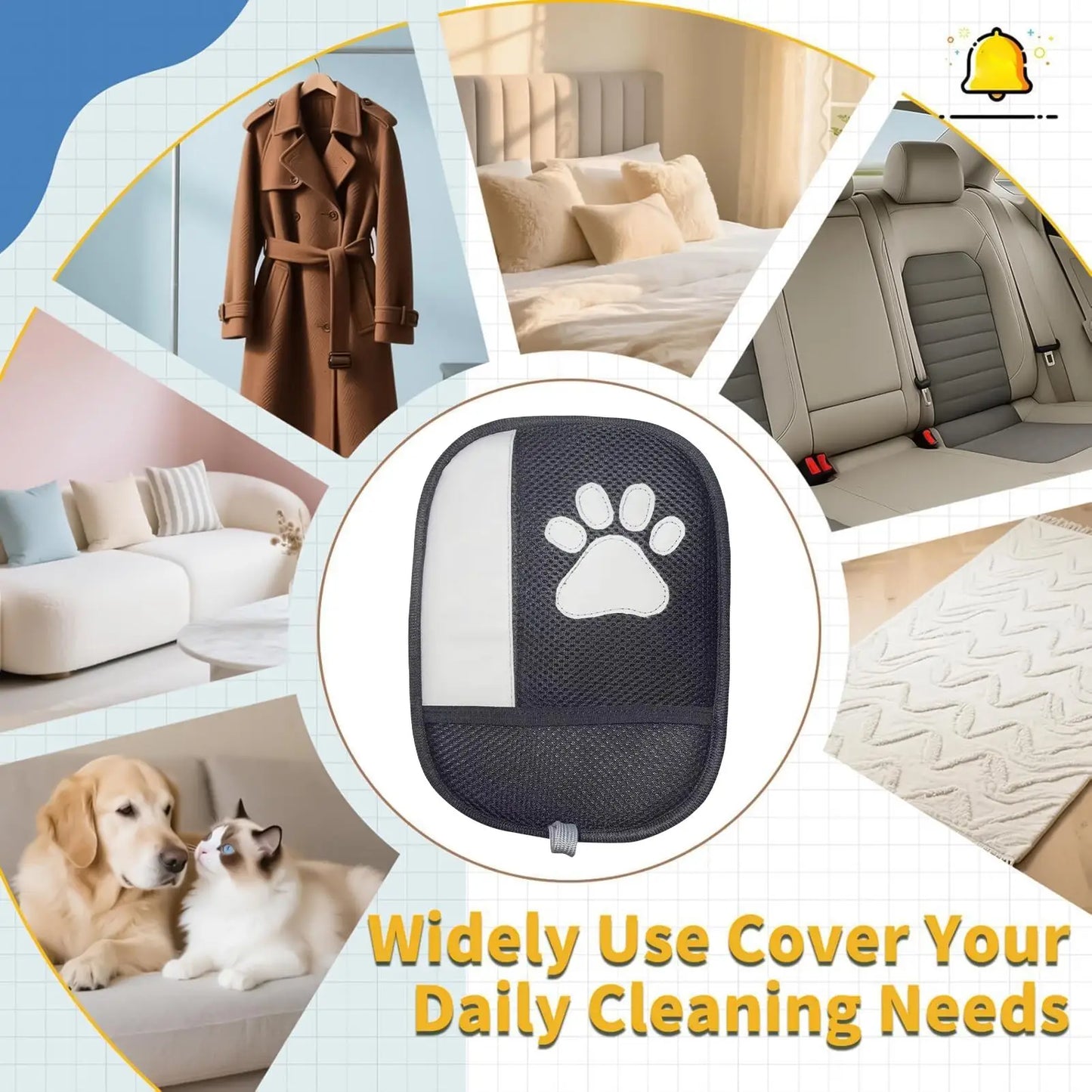 Electrostatic Pet Hair Removal Gloves | Dog & Cat Grooming Mitt