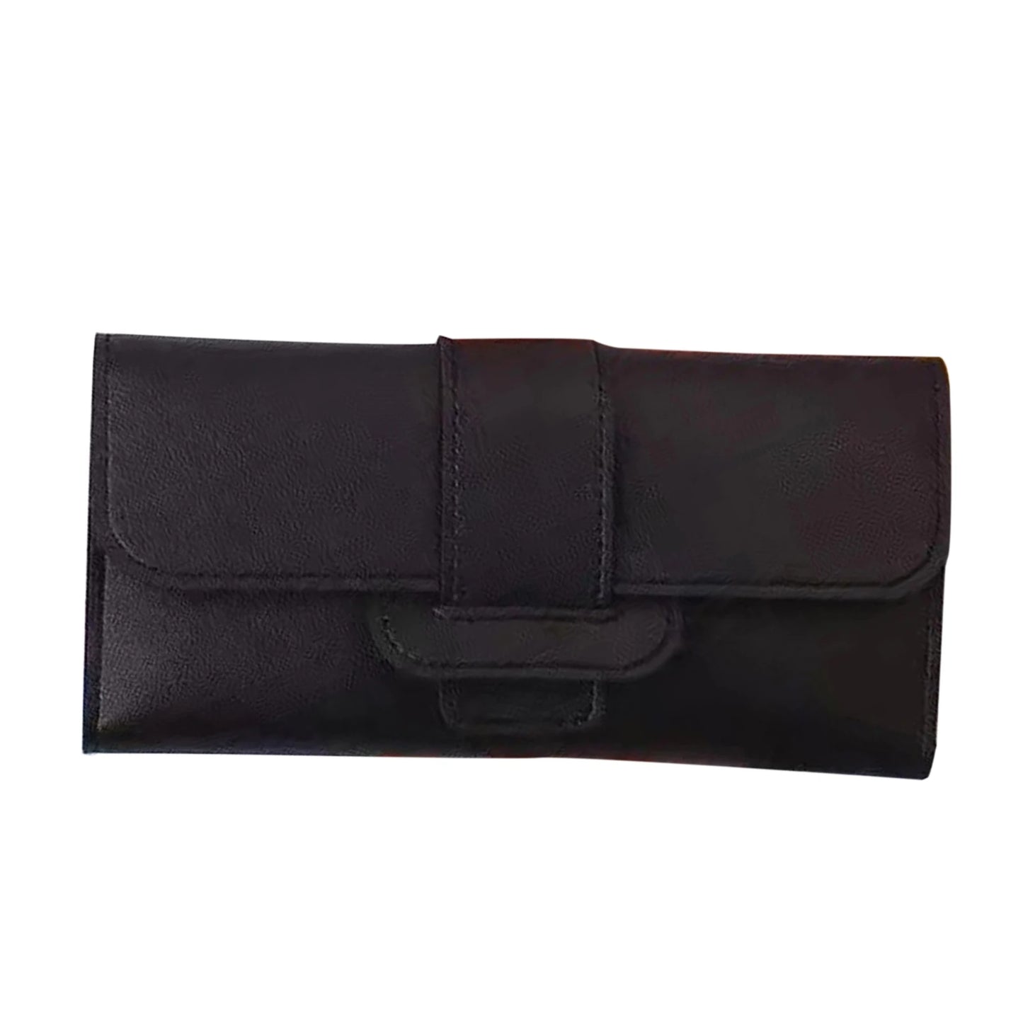 Ultra Slim Thin Leather Wallet Water Resistant Change Pouch Leather Clutch Wallet for Business Female Ladies Peaceful Pleasures Health and Wellness black