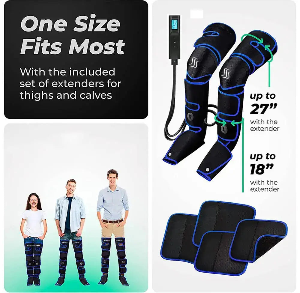 Air Compression Leg Massager | 6 Modes, Heat & Recovery Boot