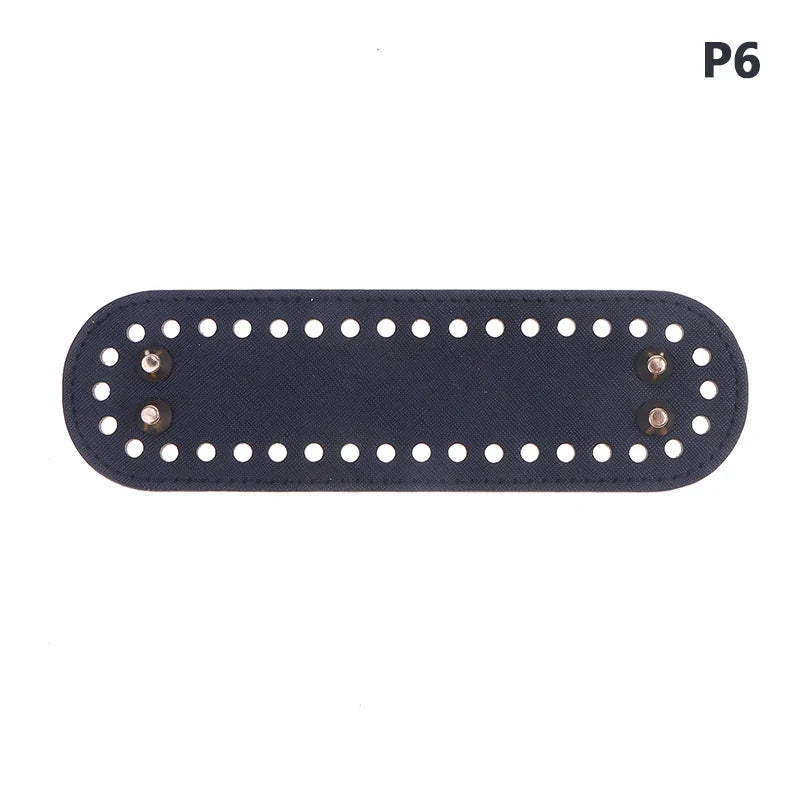 PU Leather Bag Bottom Base with Holes for DIY Crochet Bags