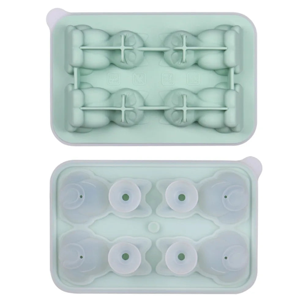 3D Cat Ice Cube Mold | BPA-Free Silicone, 4 Cavities