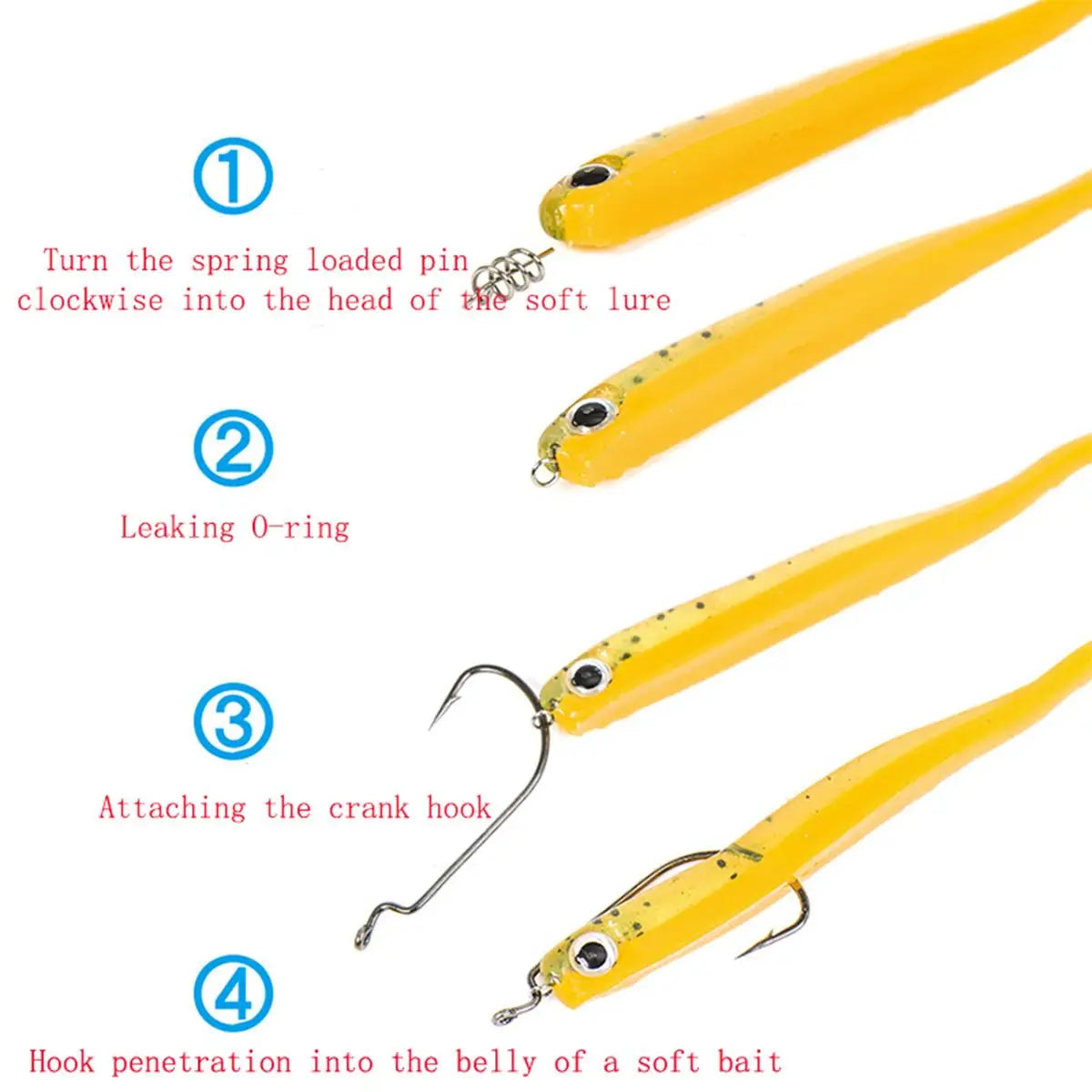 Spring Lock Fishing Hooks, 50pcs Soft Bait Worm Lure Hooks, Durable Spring Design for Effective Catching, Ideal for Anglers & Ou Peaceful Pleasures Health and Wellness