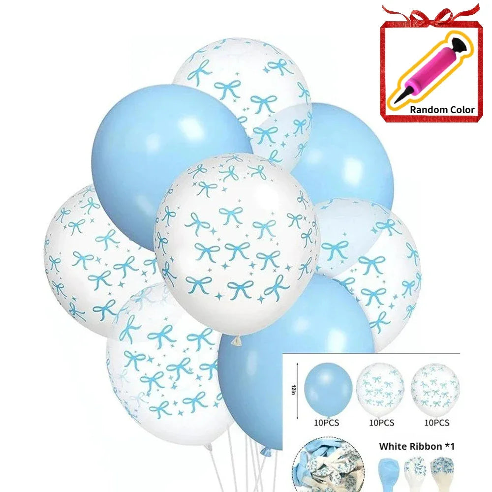 60/35/30pcs Bow Theme Latex Balloons 12 Inches White Pink Bowknot Print, for Girls Birthday Party Baby Shower Wedding Decor Peaceful Pleasures Health and Wellness 30PCS 12INCH