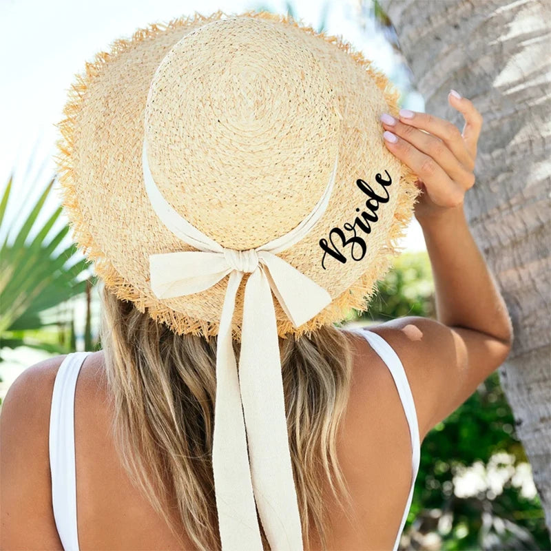 Bride Floppy Straw Sun Hat | Bachelorette & Bridal Gift
