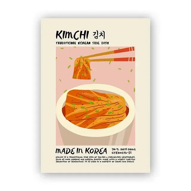 Korean Hanbok Traditional Canvas Wall Art | Vintage Asian Poster