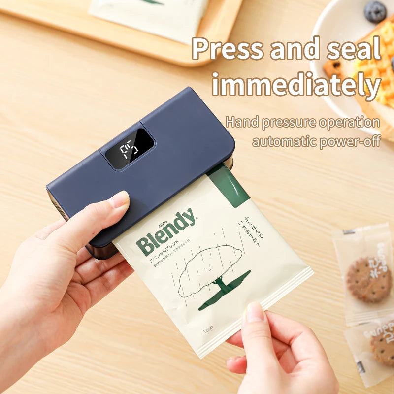 Plastic Bag Sealer Mini Heat Bag Sealing Machine Rechargeable Handheld Food Packaging Heat Sealer Thermal Bags Sealing Machine Peaceful Pleasures Health and Wellness
