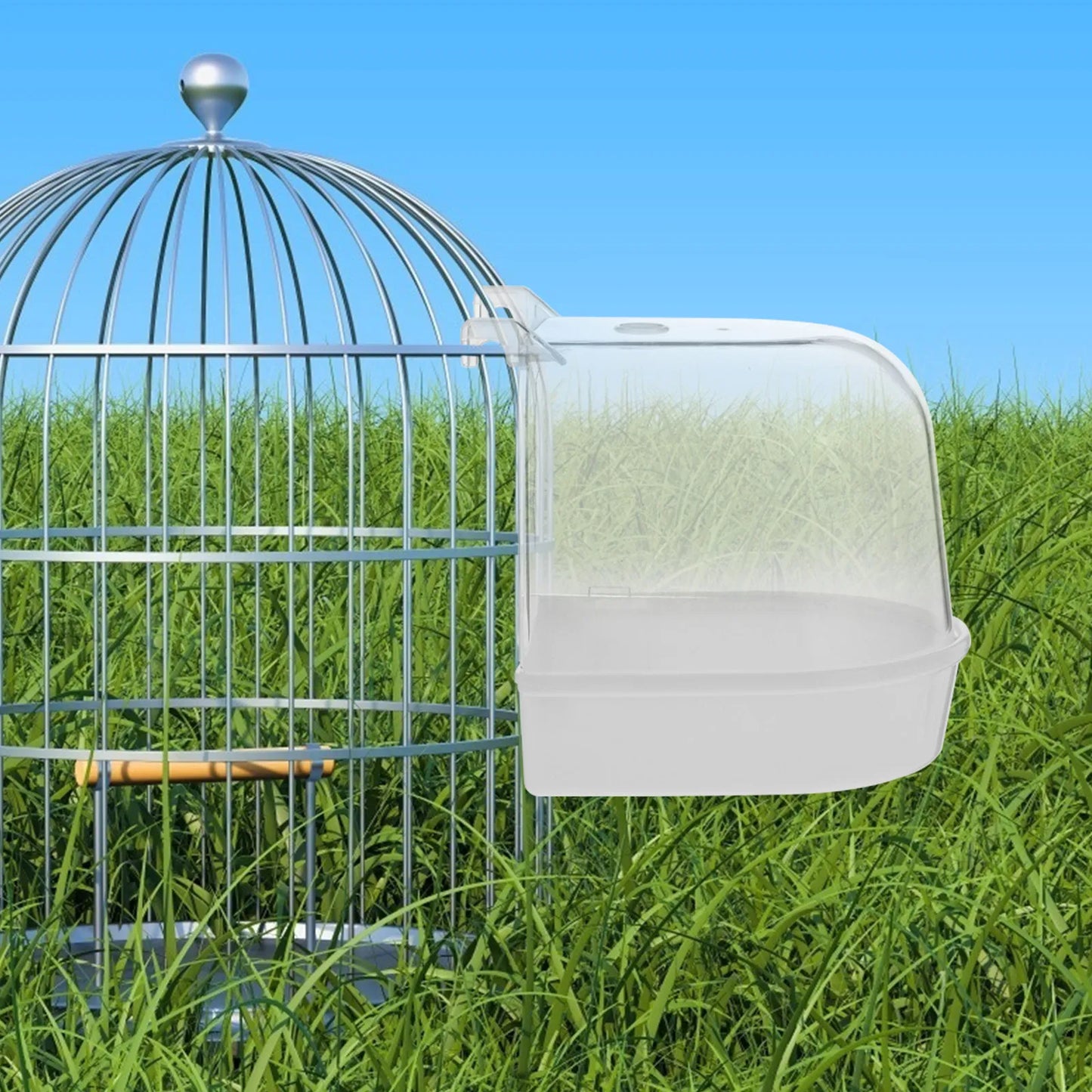 2Pcs Bird Bath Basins Hanging Parrot Shower Tubs Spill-Proof Outdoor Cage Bathtubs for Pet Bird Cleaning Moisturizing Skin Peaceful Pleasures Health and Wellness