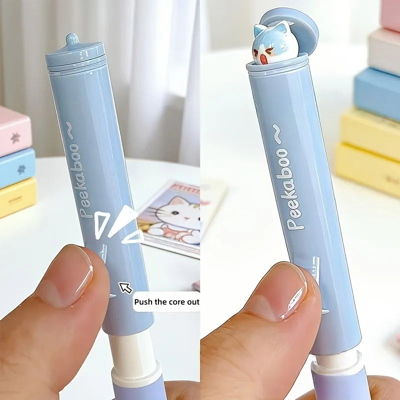 Cute Cat Gel Pens 3-Pack | Quick-Dry, School & Office Gift