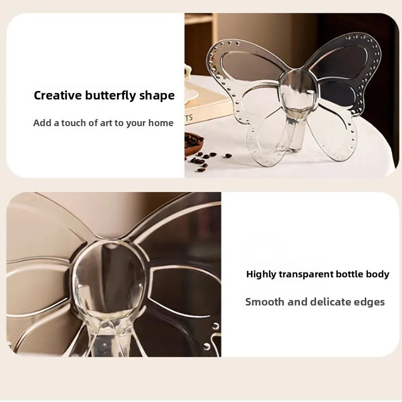 Clear Acrylic Butterfly Frame Vase – Art Deco Decor for Consoles, Desktops & Housewarming Gifts