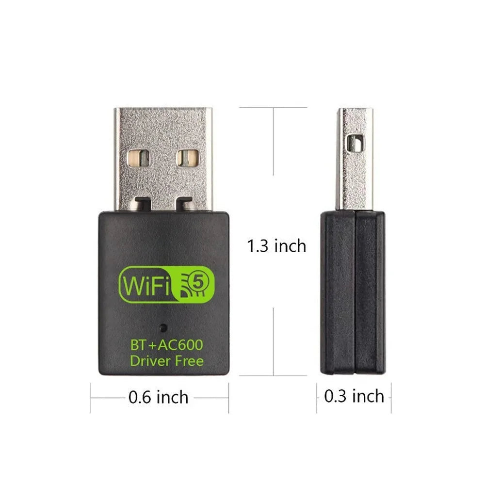 Wifi Network Adapter BT+AC600 WLAN Dongle WiFi Receiver 600M WLAN Dongle USB 2.4G&5G WiFi Receiver Peaceful Pleasures Health and Wellness