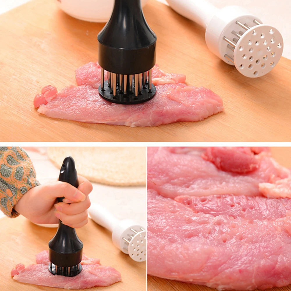 1PC White Handheld Use Household Tender Meat Needle with Broken Tendons Pork Chop Chicken Chop Chicken Wings Meat Needle Hammer Peaceful Pleasures Health and Wellness