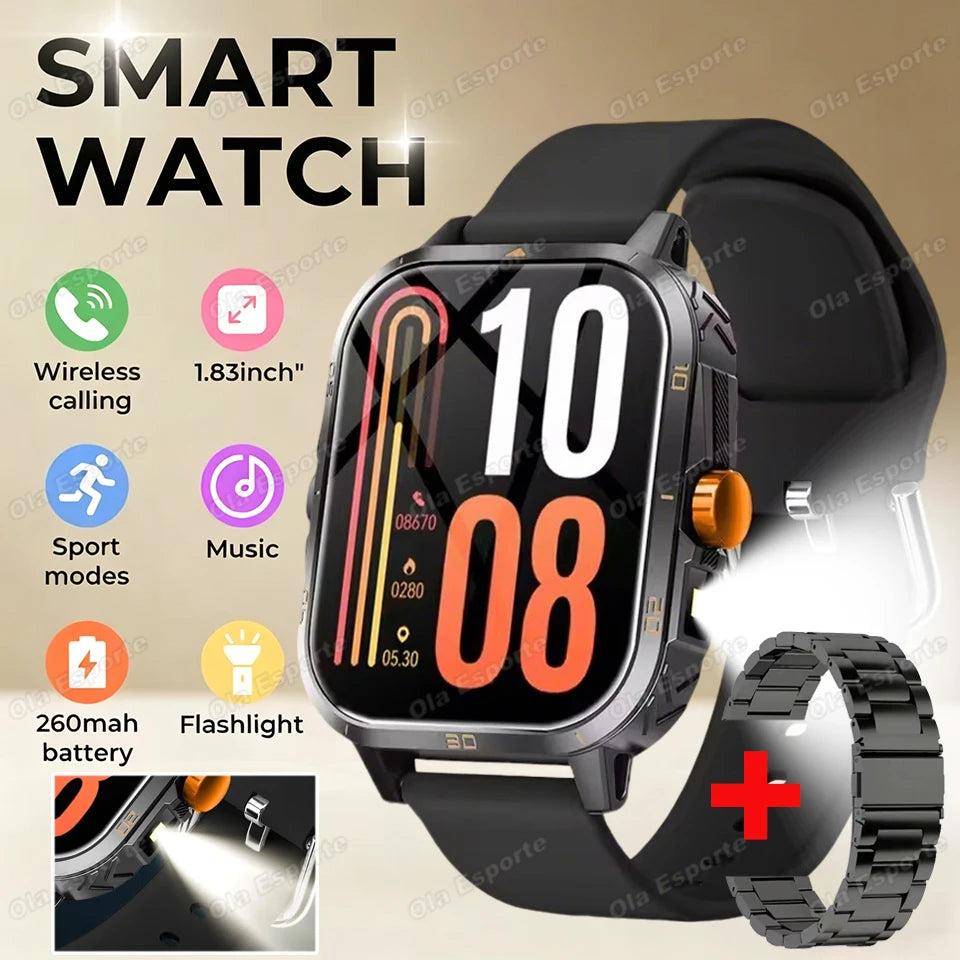 2026 New Smartwatch Bluetooth Wireless Call Alarm Multi-Sports Hiking Remote Camera Music Weather Games for Gifts Man Woman Ht30 Peaceful Pleasures Health and Wellness Black Gold Steel