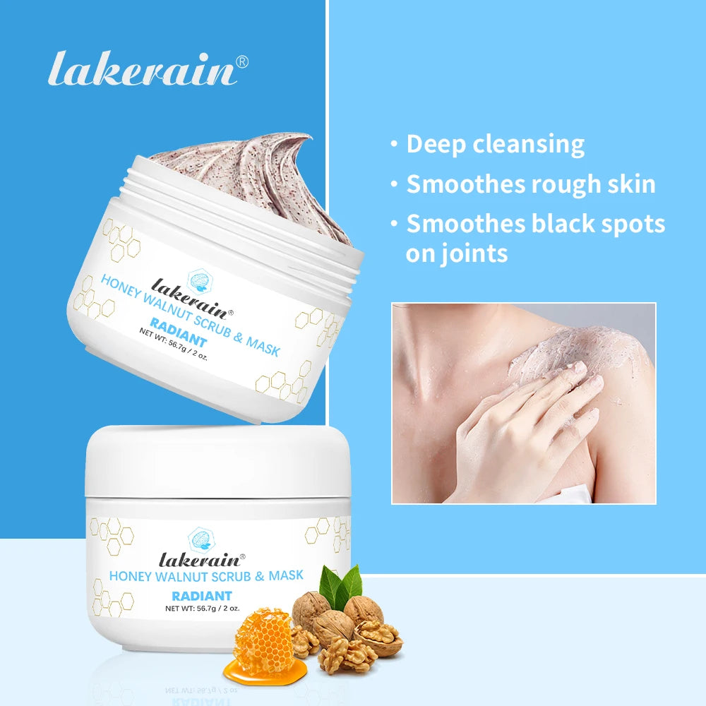 Facial Scrub & Face Exfoliator Mask Skin CareMoisturizing brightening Nourishing Cleansing Honey Walnut Facial Exfoliants Mask Peaceful Pleasures Health and Wellness