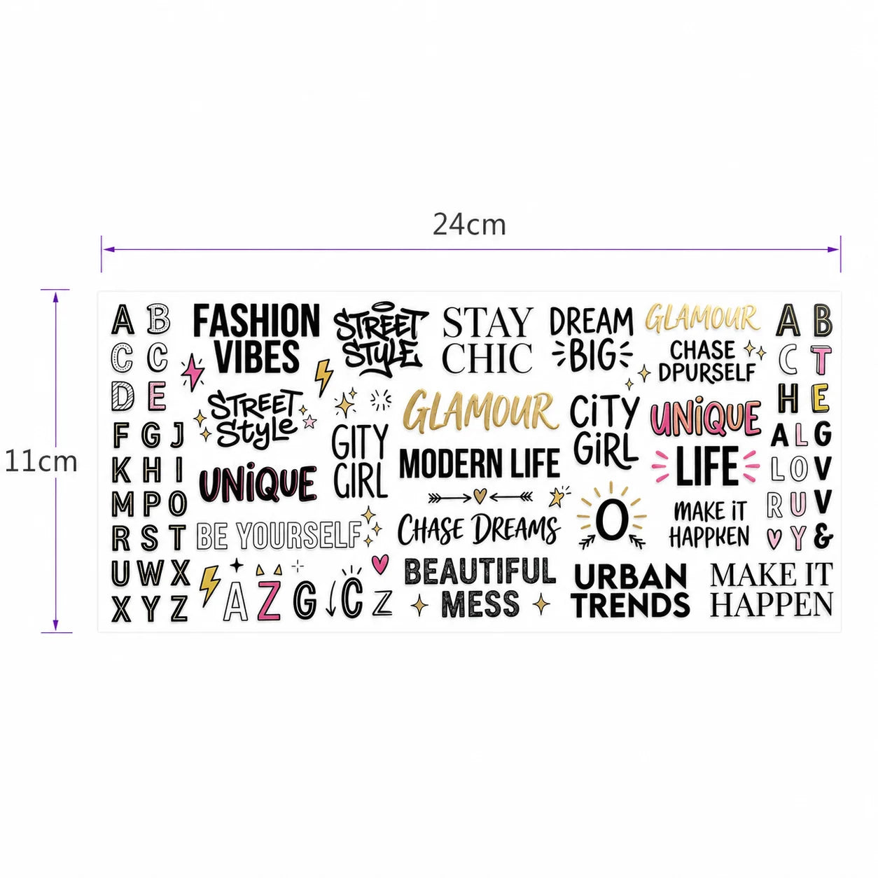 UV DTF Transfer Stickers | Street Style Letter Decals for DIY