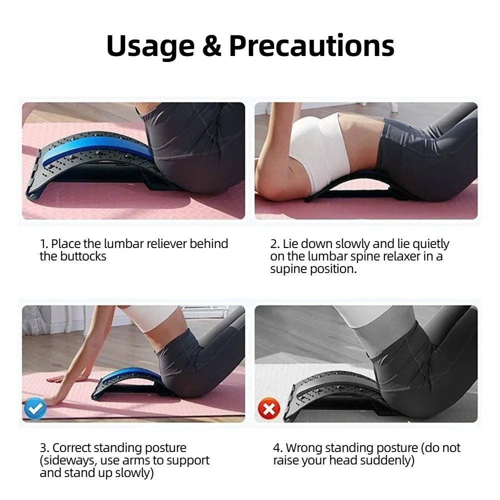 Back Stretcher Spine Massager | 3-Level Magnetic Lumbar Support