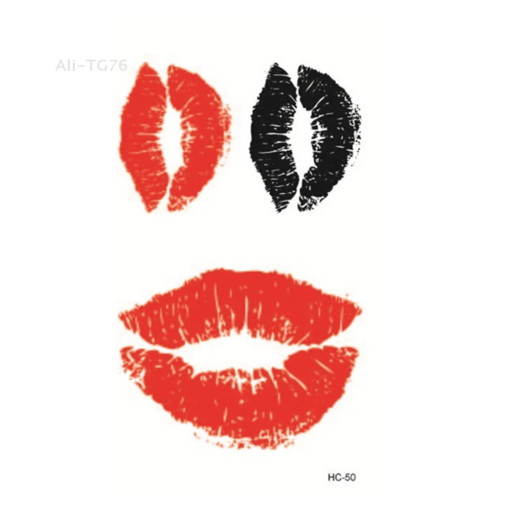 Temporary Lip Tattoo Stickers – Body Art Transfers, 2 Sheets