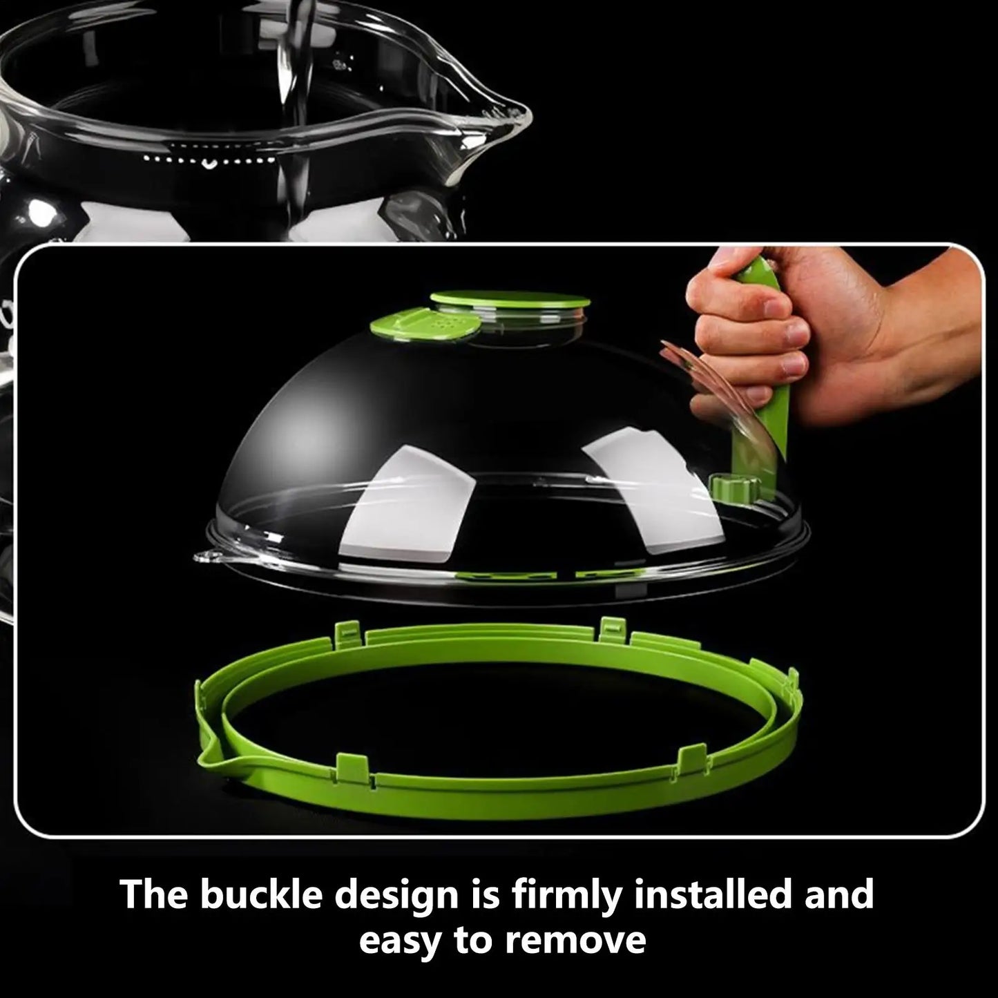 Clear Microwave Splatter Cover with Steam Vent & Handle