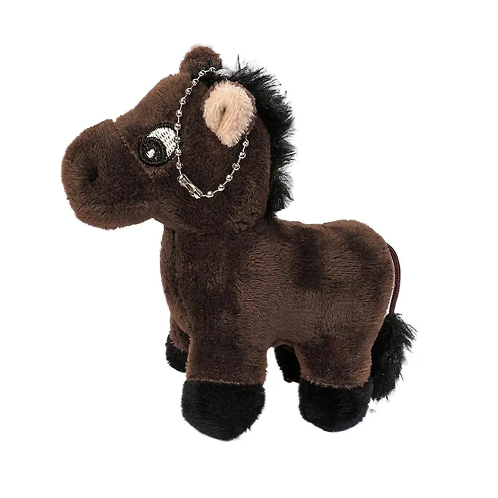 Plush Pony Keychain Toy Mascot Year Horse Pendant Cute Soft Small