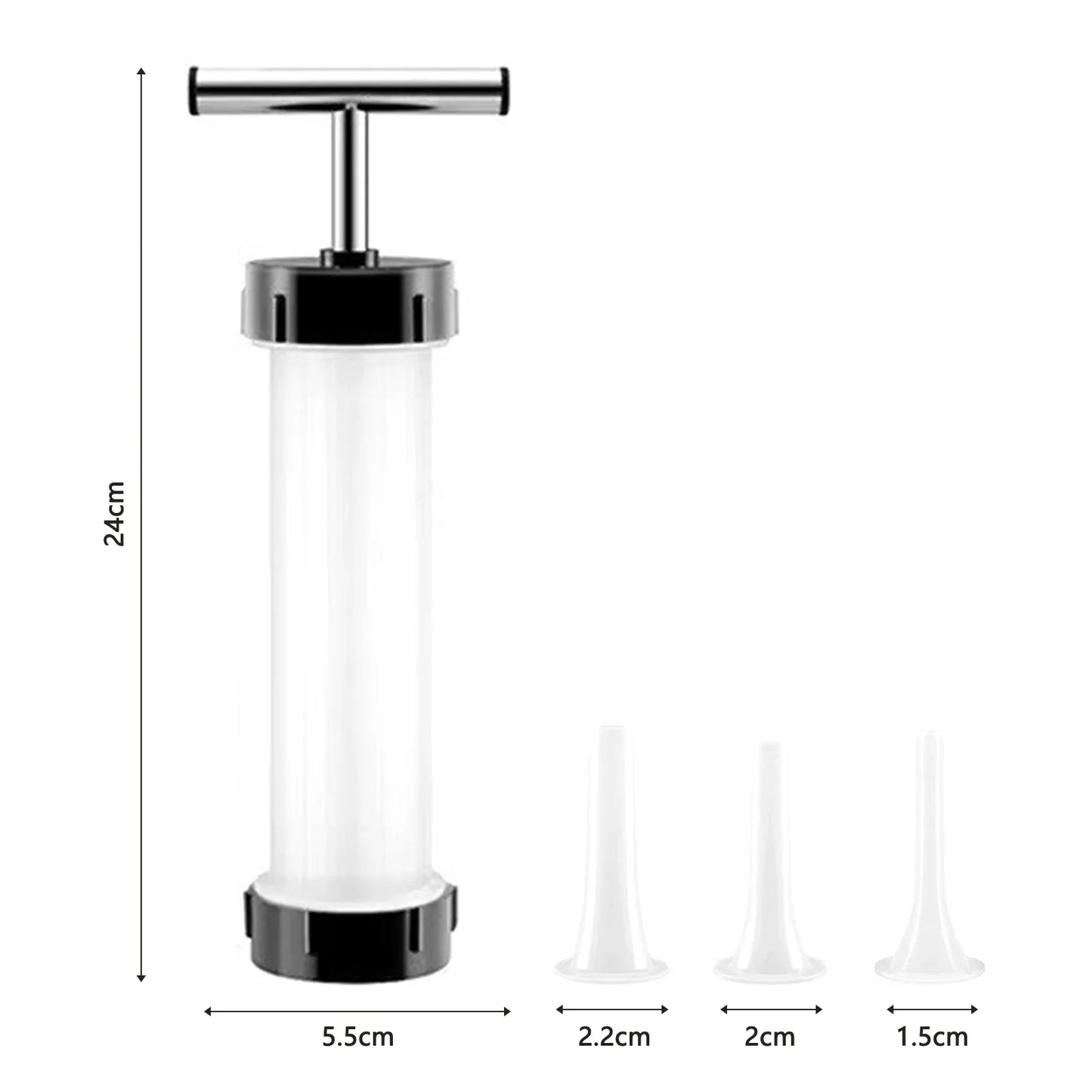 Manual Sausage Maker with 3 Filler Nozzles | Home Kitchen Tool