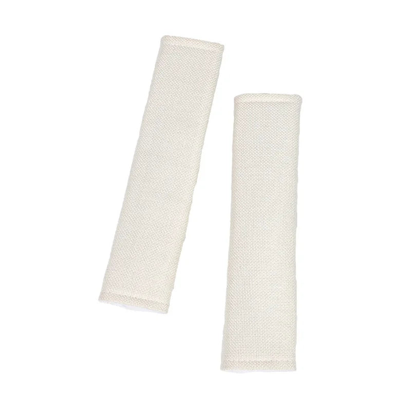 2pcs Car Seat Belt Cover with Hole DIY Detachable Doll Decoration Children Seat Belt Protector Cover Auto Interior Accessories Peaceful Pleasures Health and Wellness 1 pair white