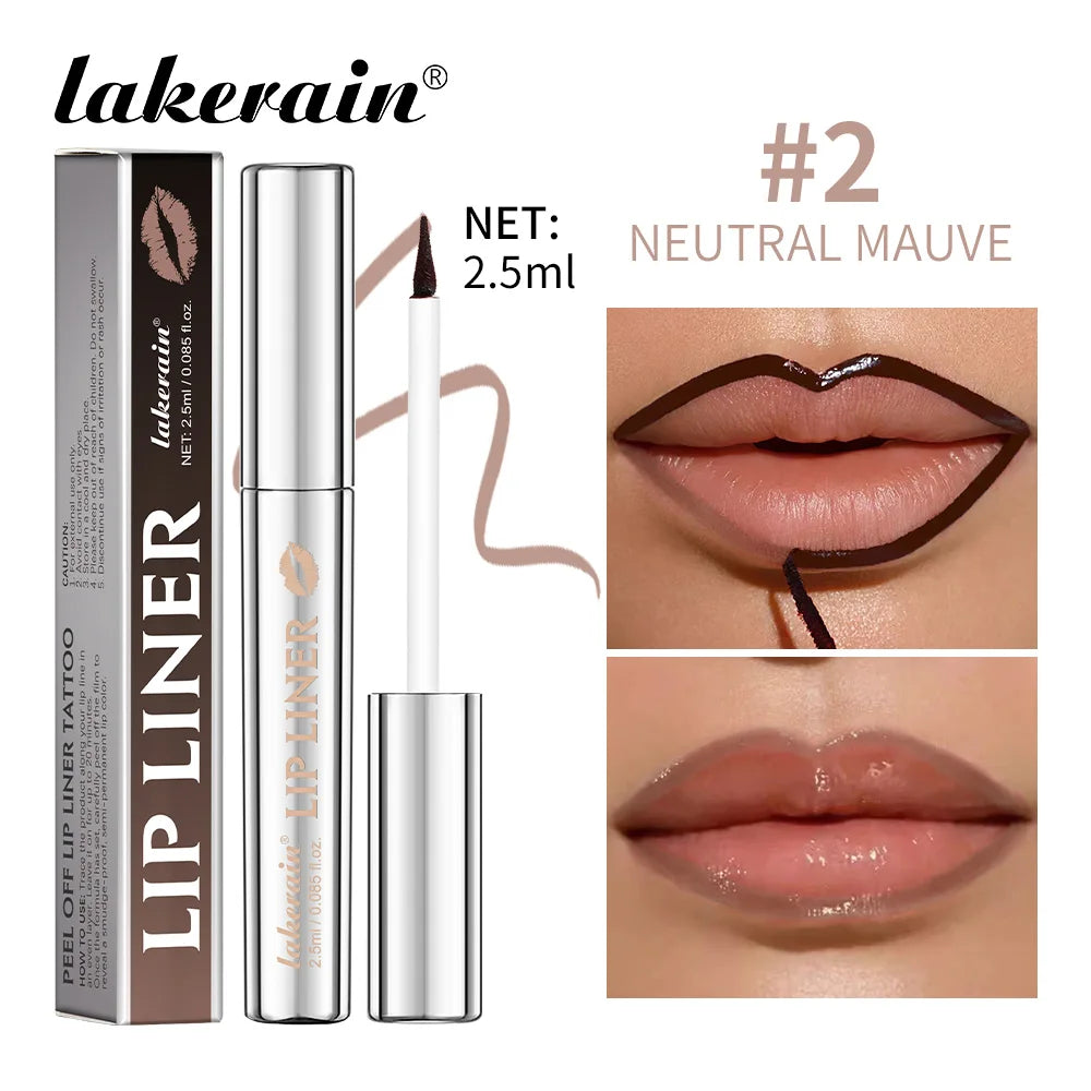 Lakerain Peel Off Lip Liner Waterproof Smudge-proof Lip Liner Long Lasting Color Non-fading Hydrate Nourish Lip Contour Makeup Peaceful Pleasures Health and Wellness Neutral Mauve