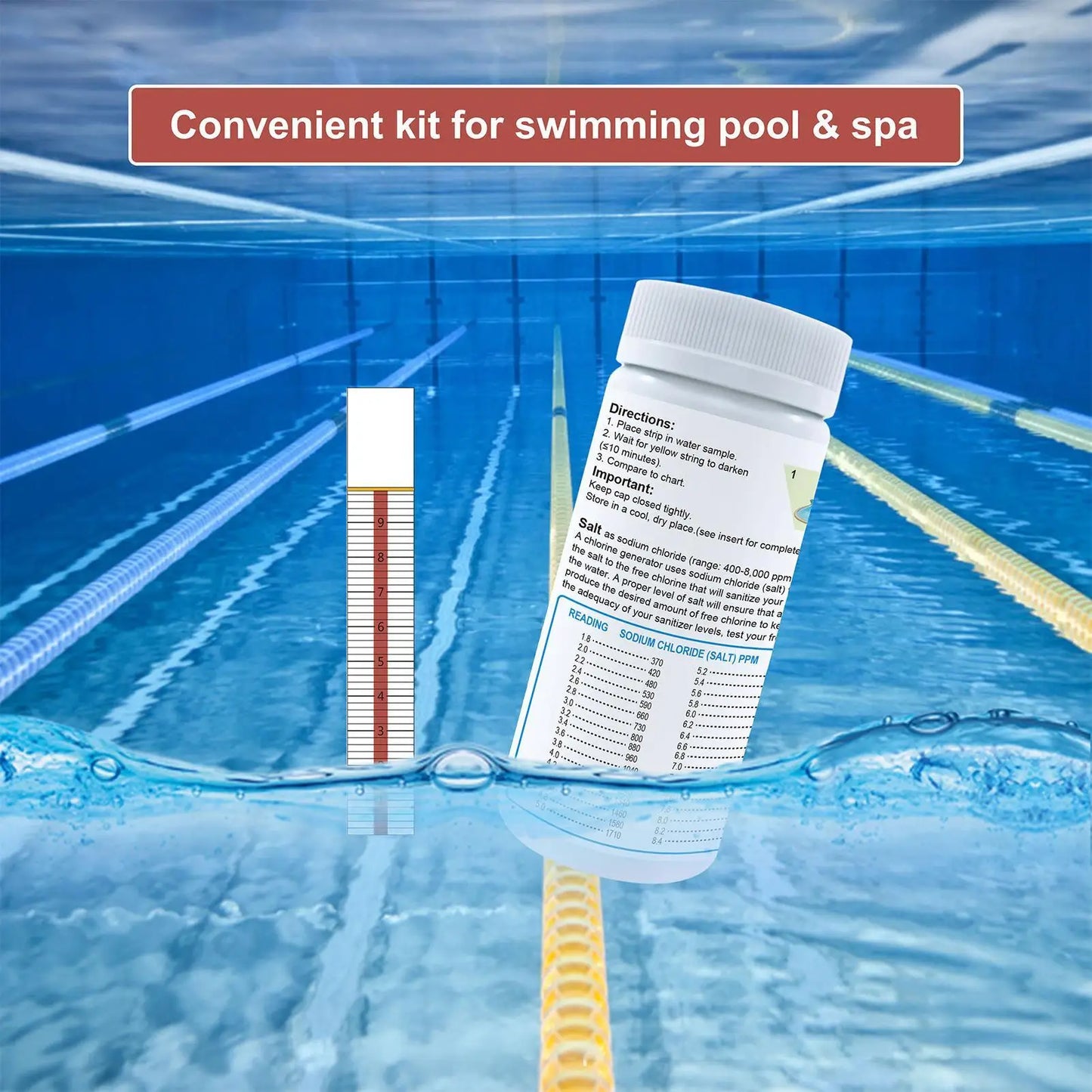Salt Test Strips for Pool, Hot Tub & Spa – 10 Pack