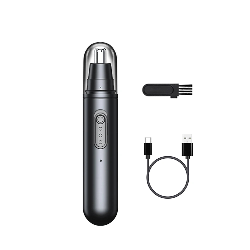 Nose Hair Trimmer Rechargeable Mini Portable Electric Nose Hair Clipper for Men Automatic Shaving Eyebrow Ear Nose Hair Trimmer Peaceful Pleasures Health and Wellness A8 Black