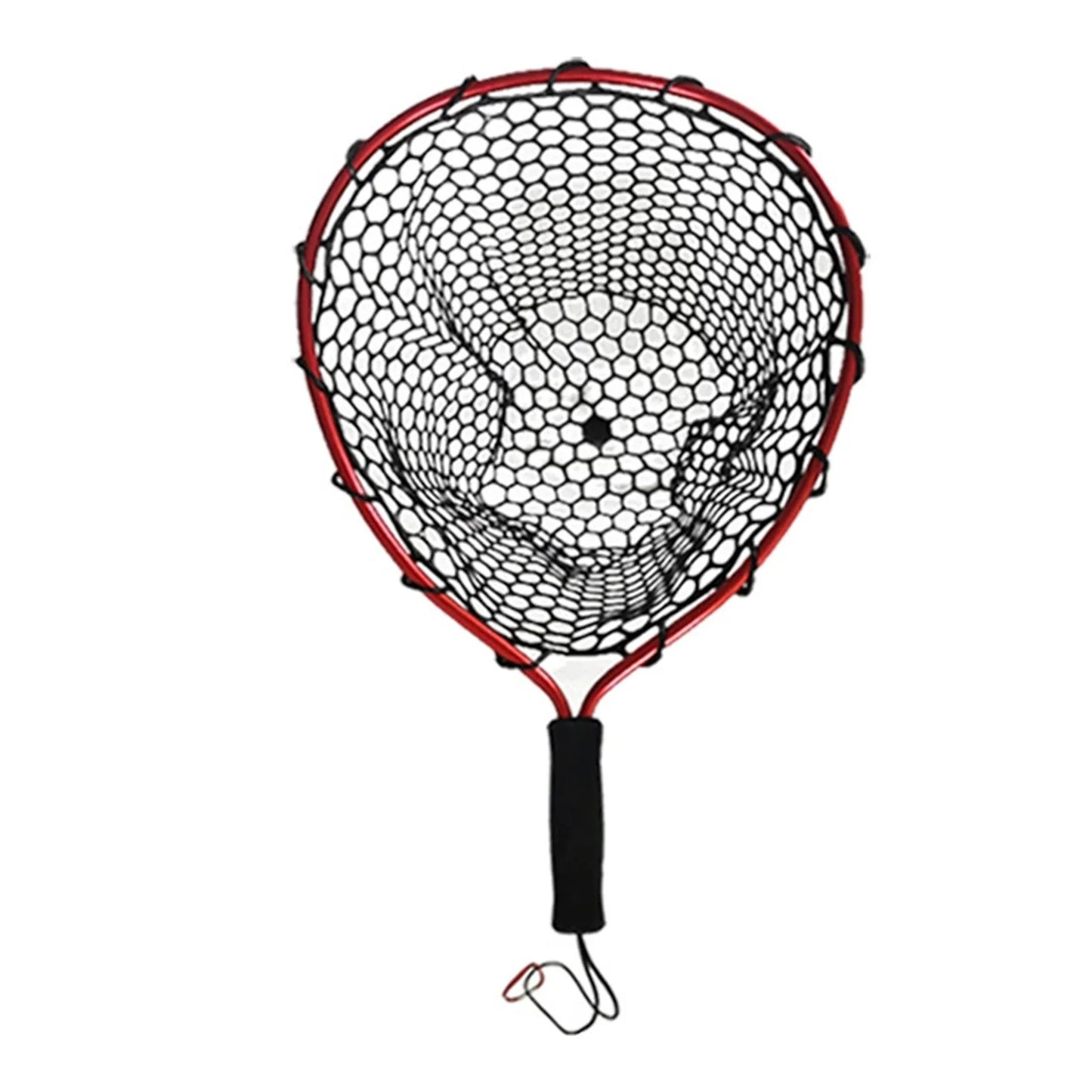 Aluminum Alloy Fishing Net With Silicone Mesh For Shrimp Raft Fishing Portable Foldable Design 37x31cm Peaceful Pleasures Health and Wellness Silicone samll Red