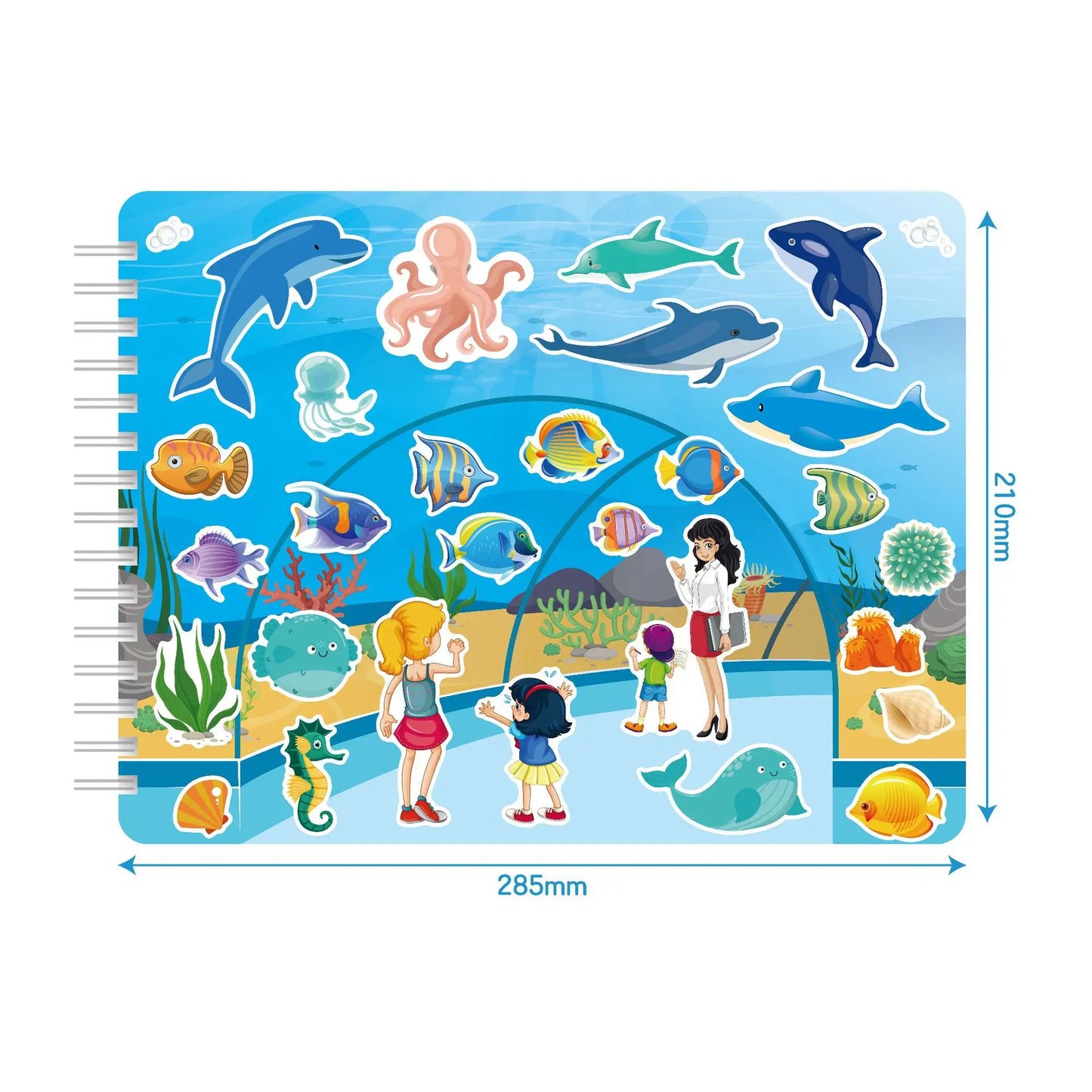 Reusable Sticker Book Kids DIY Coloring City Map Stickers Fun Early