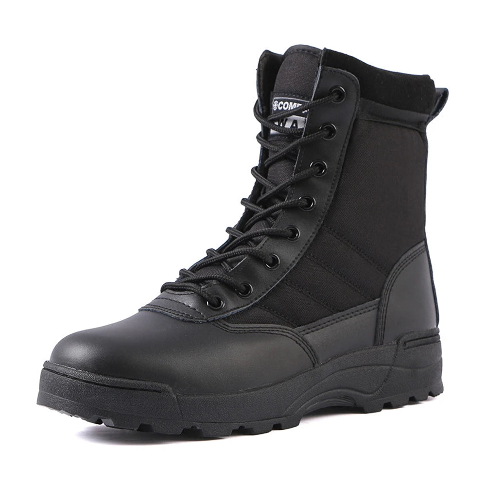 New Tactical Boots Men Sneaker Boots Special Force Desert Combat Boots Outdoor Hiking Boots Ankle Shoes Men Work Safty Shoes Peaceful Pleasures Health and Wellness Black 46