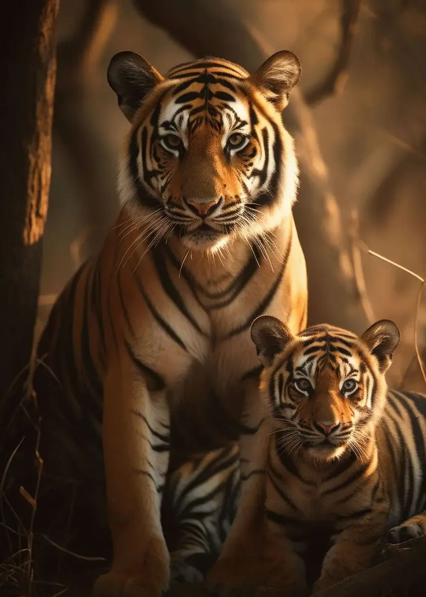Tropical Tiger Forest Canvas Wall Art | Minimalist Home Decor