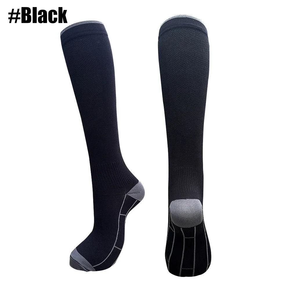 WEFITON 1Pair Compression Socks for Women and Men 20-30mmHg-Circulation Support Socks - for Running, Athletic,Flight Sock,Sports Peaceful Pleasures Health and Wellness Black-1Pair S/M