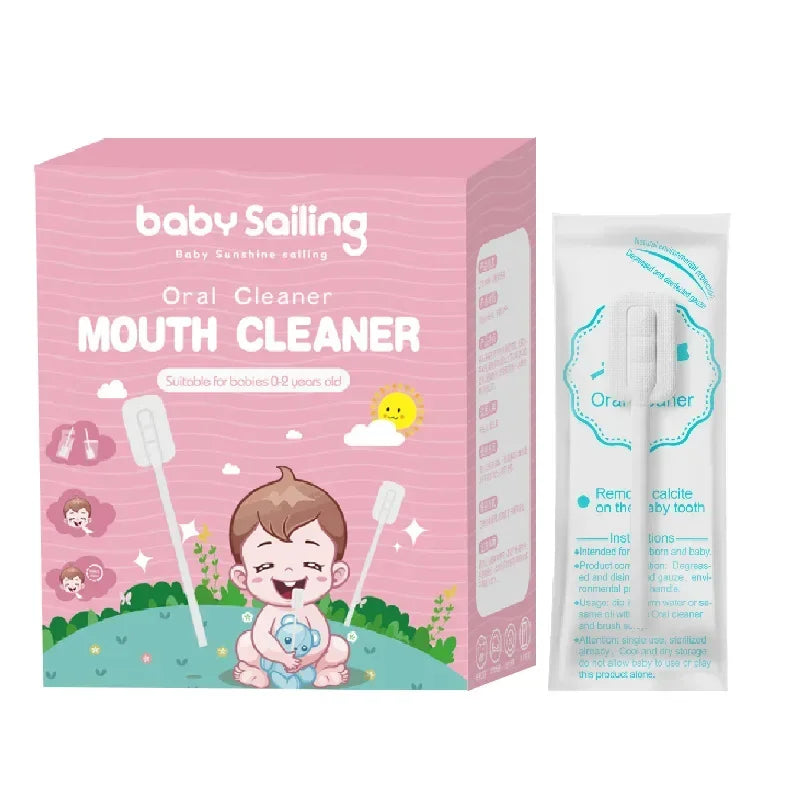 Infant Oral Cleaner Brush Glue-free Disposable Oral Gauze for Babies Safe Gentle Tongue Scraper Newborn Hygiene Dental Care Tool Peaceful Pleasures Health and Wellness 30PCS box