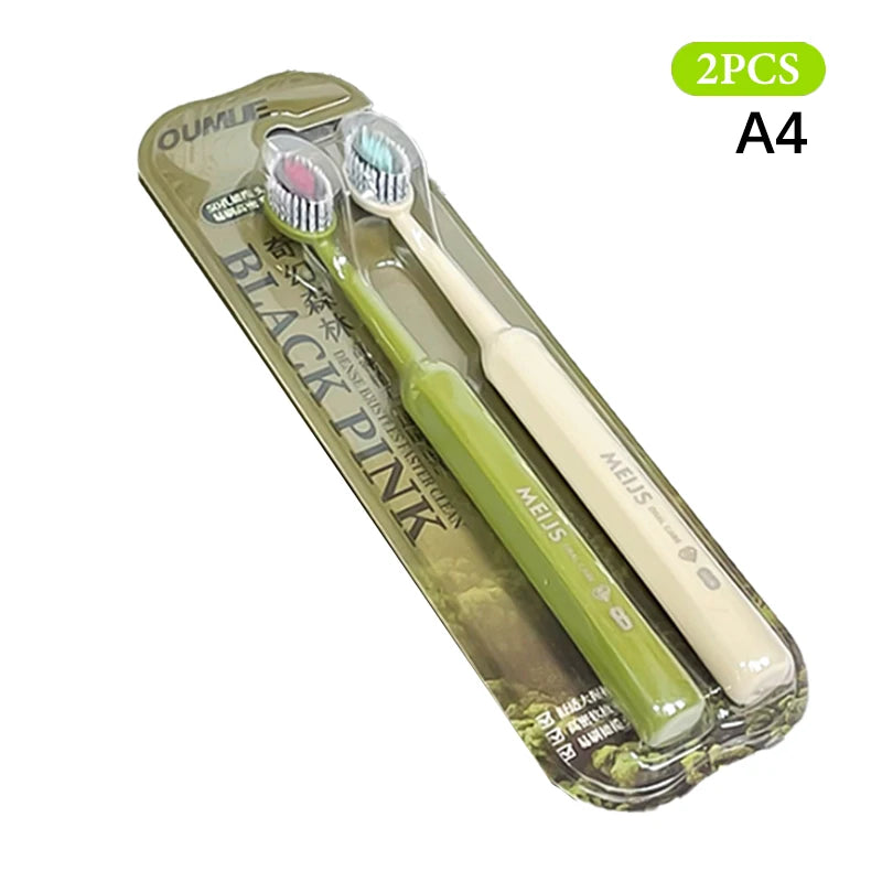2Pcs Mouth Clean Toothbrush Ultra-Fine Soft Hard Bristle Toothbrush Deep Cleaning For Adults Whitening Teeth Peaceful Pleasures Health and Wellness A4