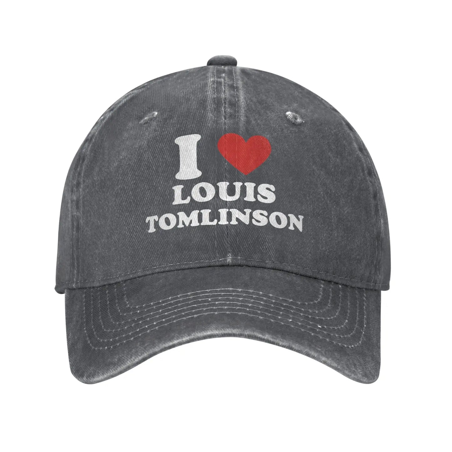 I love Louis Tomlinsons Casual Baseball Cap For Men Adult Summer Outdoor Sport Trucker Hat Classic Sun Visor Baseball Caps Peaceful Pleasures Health and Wellness Dark Grey One Size