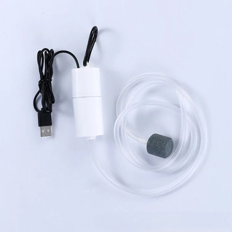 Silent Mini USB Oxygen Pump,Portable Fish Tank Air Pump for Aquarium Supplies with Air Stone,Fish Farming Oxygen Aerator Peaceful Pleasures Health and Wellness White USB 1Pc