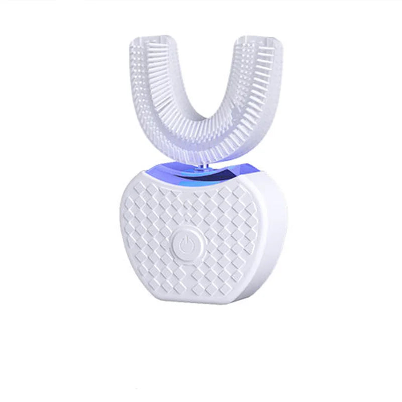 U-shaped electric toothbrush with ultrasonic oral cleaner, featuring soft bristles and an adult whitening tool Peaceful Pleasures Health and Wellness WHITE