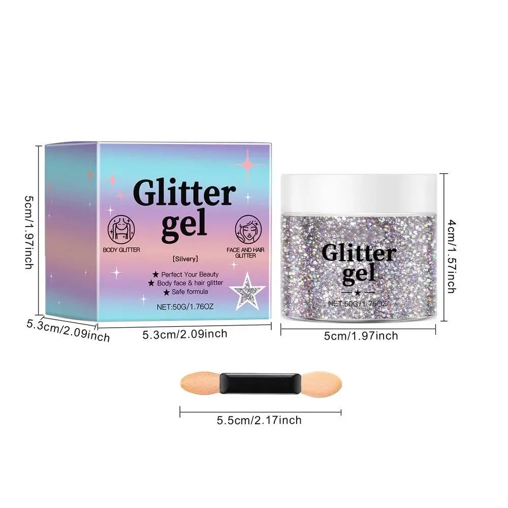 Body Glitter Gel – Holographic Face, Eye, Hair & Lip Sparkle
