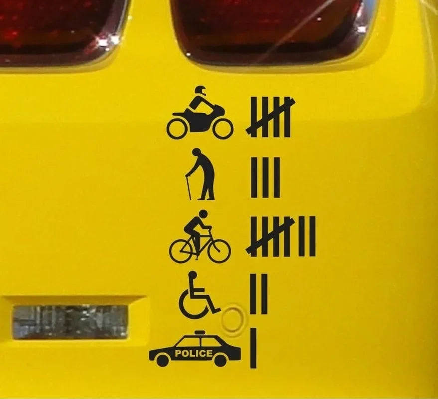 9"**5.3" Funny Hit Accident Count Vinyl Sticker Decal Off Road Car Stickers Peaceful Pleasures Health and Wellness