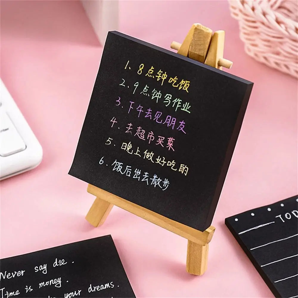 Black Sticky Notes 3x3 – 50 Sheet Self-Adhesive Memo Pad