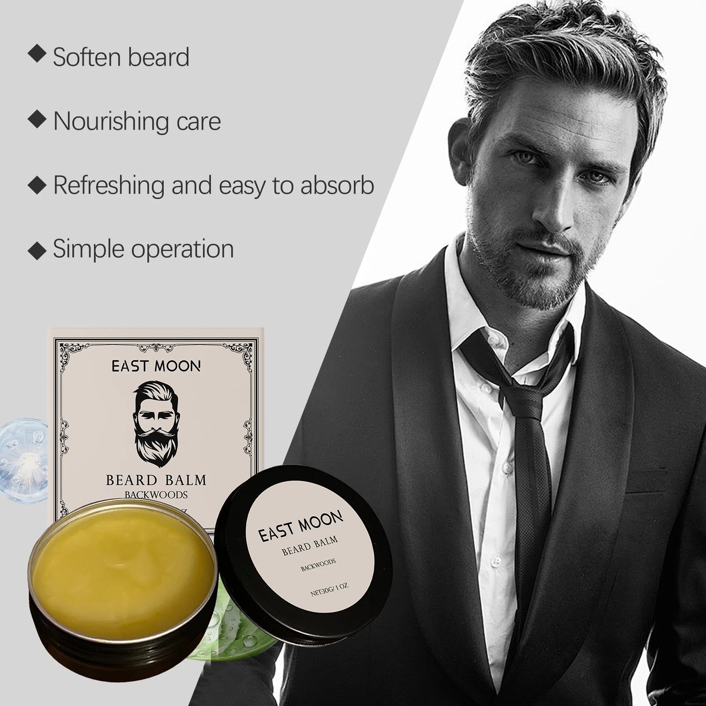 East Moon Shea Butter Beard Balm | Moisturize, Smooth & Reduce Frizz