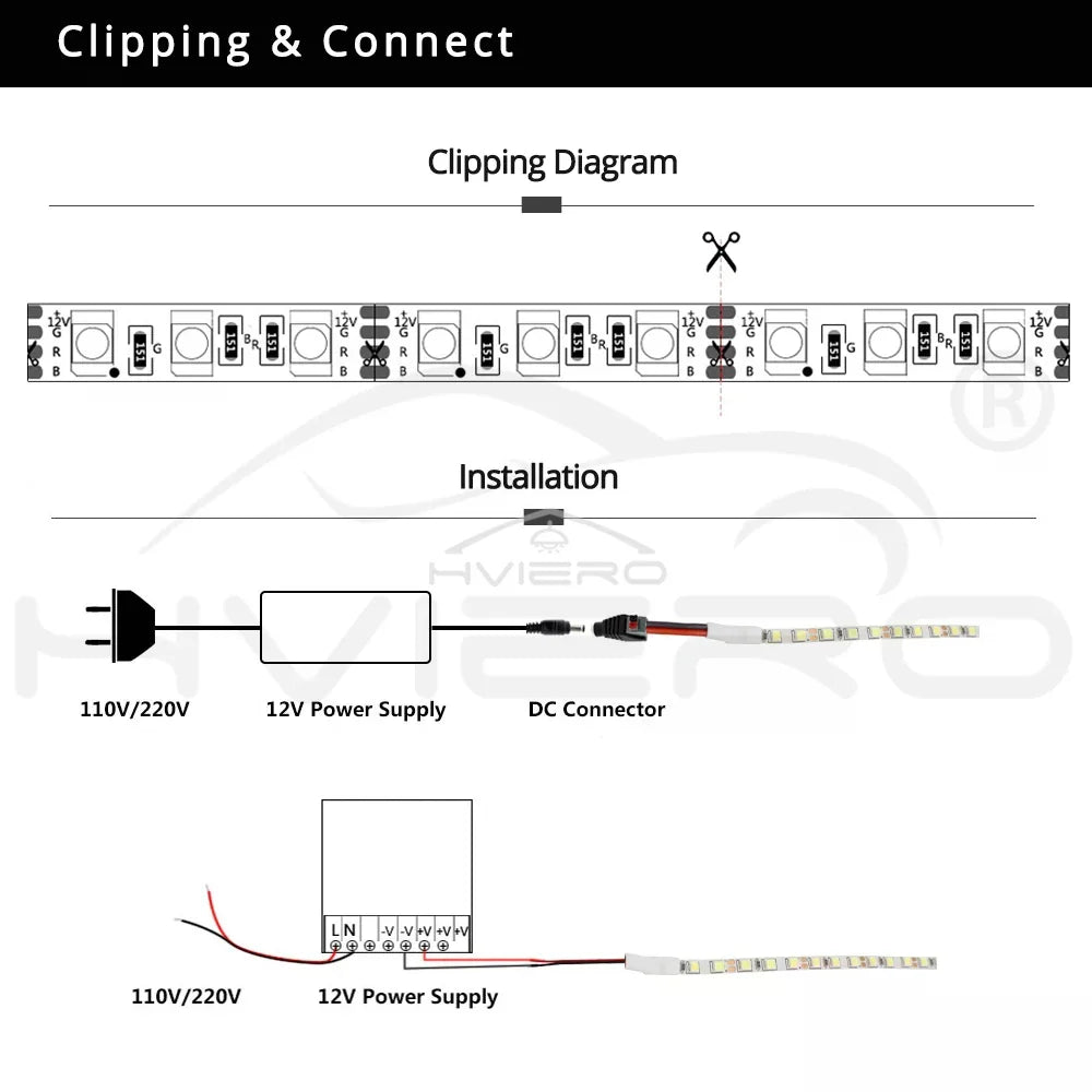5M 600-LED SMD 2835 Flexible Strip Light DC 12V | HVIERO