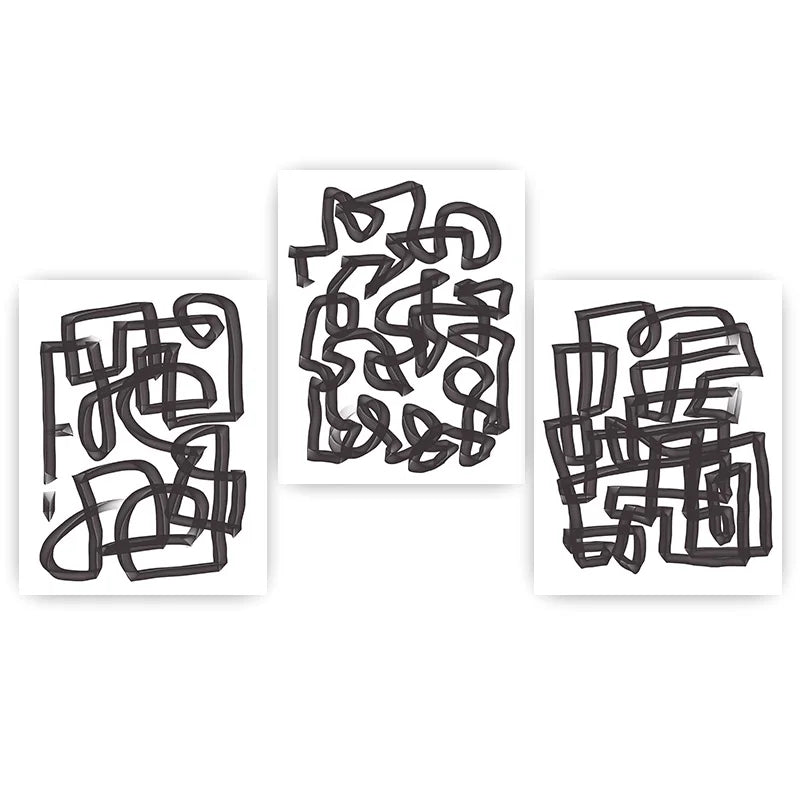Abstract Black & White Line Art Canvas Print | Modern Wall Art Canvas Wall Art Print Peaceful Pleasures Health and Wellness 01 50x70cm NoFrame China Mainland
