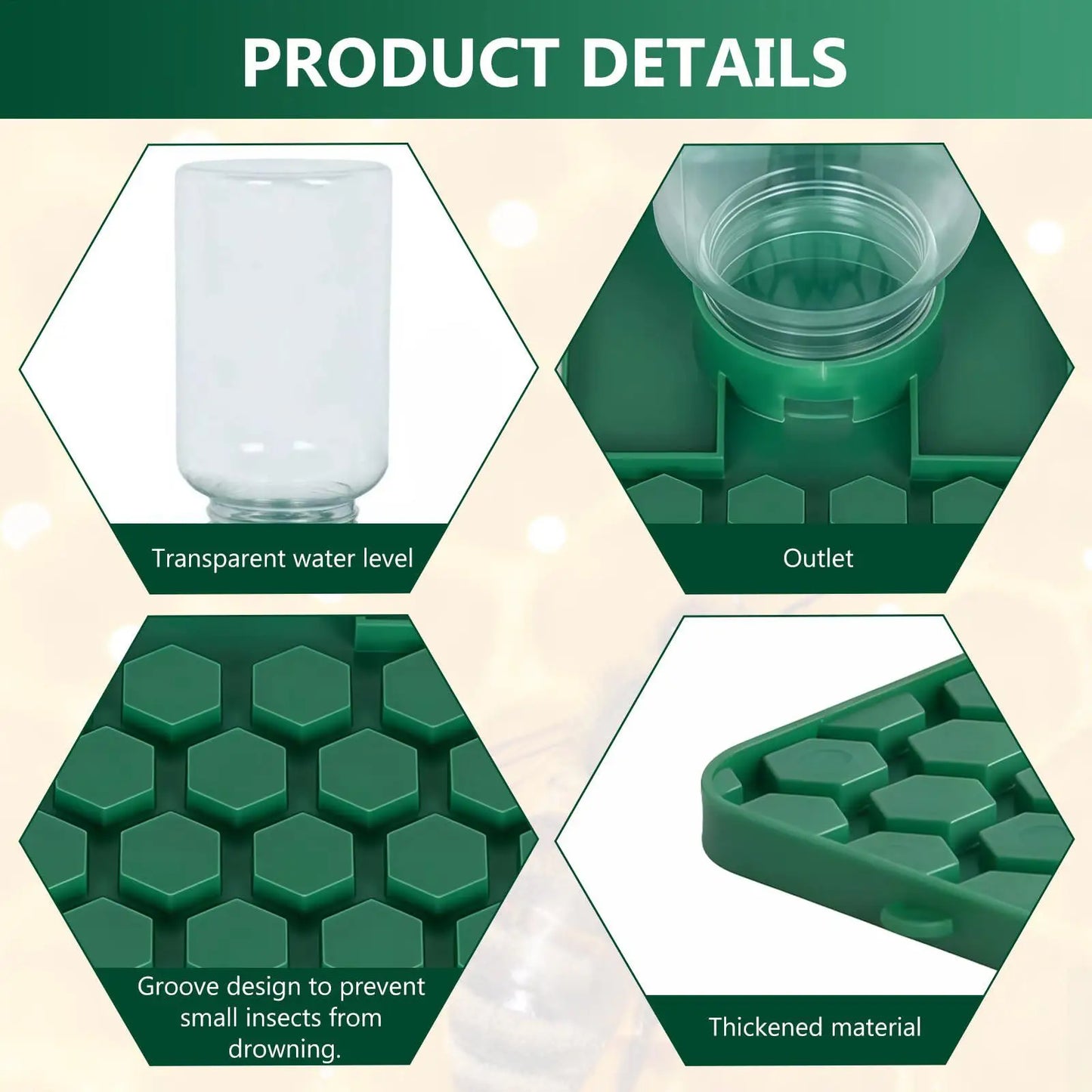 Leakproof Multi-Hole Water Feeder Bowl for Bees, Geckos & Reptiles
