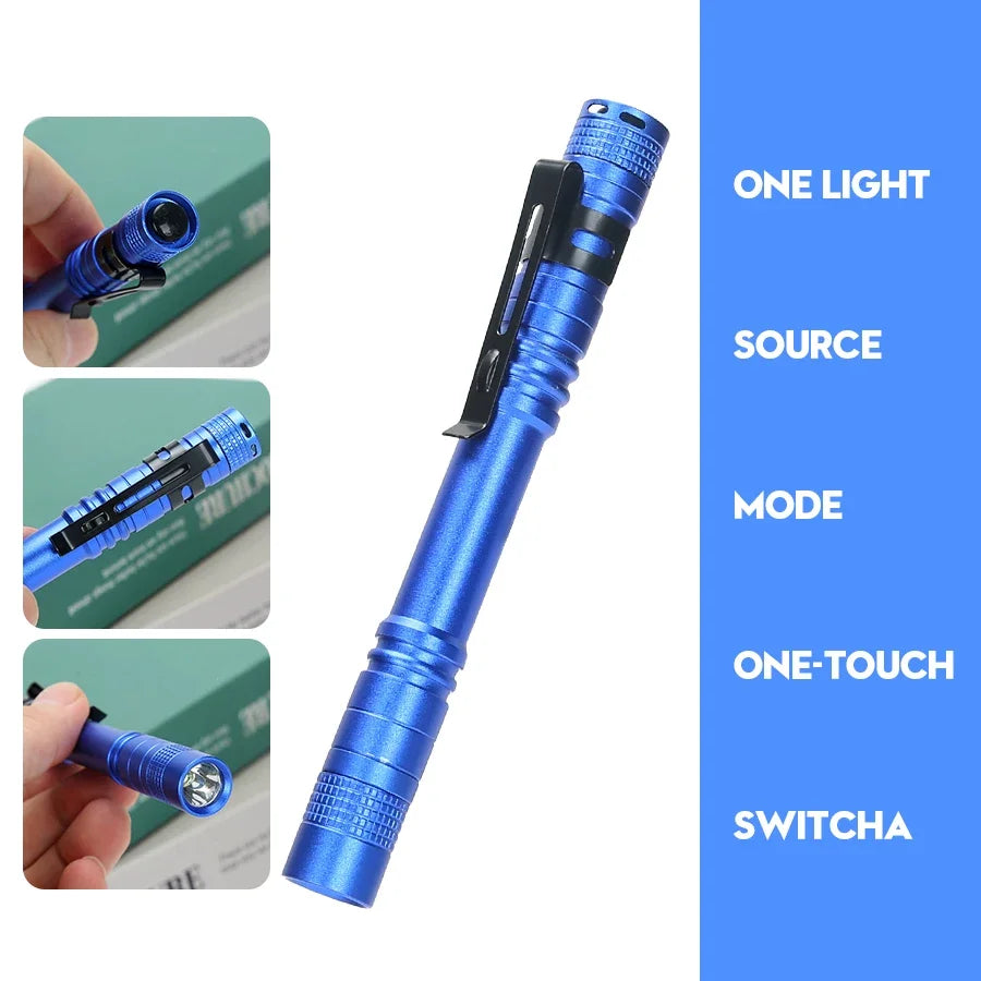 Mini LED Pen Light Flashlight 500LM | Camping & EDC Torch