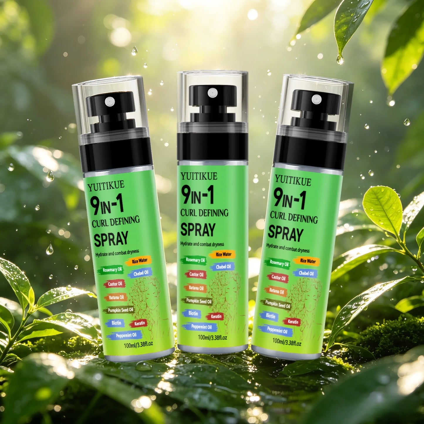 YUITIKUE Anti-Frizz Curl Enhancer Spray | Keratin & Biotin