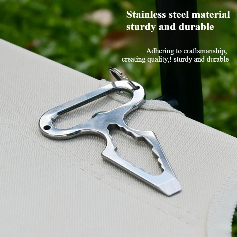 EDC Stainless Steel Multitool Keychain | Bottle Opener & Spike EDC Multitool Keychain Peaceful Pleasures Health and Wellness